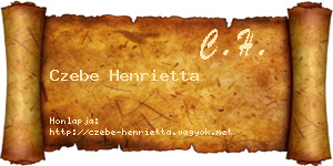 Czebe Henrietta névjegykártya